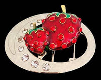 Belt Buckle Strawberry Fruit Rhinestone Red Strawberries Women's Belts Buckles
