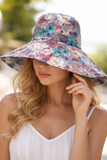 Chapeau de soleil à large bord, Protection UV pour femmes, chapeaux seau pliables à fleurs d'été