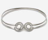 Women’s Silver Stretch Waist Belt Double Circle Buckle Elastic Metal Belt