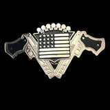 Gun Belt Buckle American USA Flag Patriot Culture