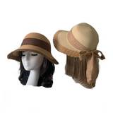 Portable Women's Woven Golf Visor Cap Sun Summer Beach Hat