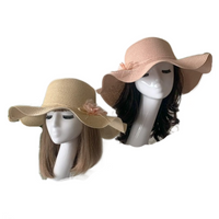 Summer Jazz Hats For Women's Pearl Design Casual Panama Wide Brim Adjustable Hat