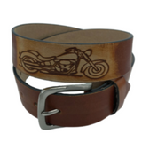 Western Belt Genuine Leather Motorcycle Decorated Rodeo Cowboy Snap On Belts