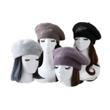 Women's Ladies Fashion Plain Wool Soft Beret Beanie Hat Winter Warm Outdoor Cap