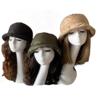 Women Soft Warm Winter Quilted Bucket Hat Foldable Crushable Cap New