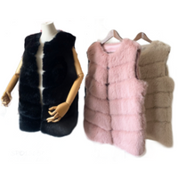 Vest Faux Fur Sleeveless Jackets Women's Furry Outwear Winter Fashion