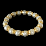 Faux Pearl And Gold Toned Beaded Women's Bracelet