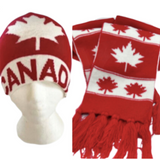 Canada Canadian Mapleleaf Red White Unisex Knitted Hat Winter Scarf Set