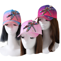 Rhinestone Dragonfly Bling Women's Girl's Baseball Cap Summer Hat