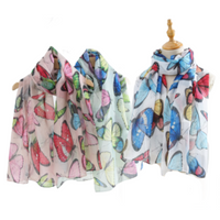 Ladies Quality Double Sided Butterfly Pattern Scarf Evening Shawl Summer Fashion