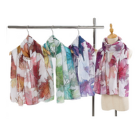 Ladies Quality Double Sided Mapleleaf Pattern Scarf Evening Shawl Summer Fashion