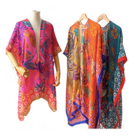 Floral Duster Long Sheer Kimono Style Beach Cover Up One Size Summer Fashion