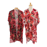 Floral Duster Sheer Kimono Style Beach Cover Up One Size Summer Fashion