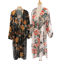 Floral Duster Sheer Kimono Style Beach Cover Up One Size Summer Fashion