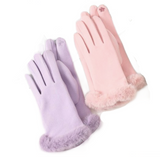 Women's Gloves Faux Fur Trim Winter Fall