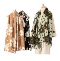 Ladies Double Sided Floral Pattern Scarf Evening Shawl Warm Winter Scarves