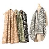 Ladies Double Sided Floral Pattern Scarf Evening Shawl Warm Winter Scarves