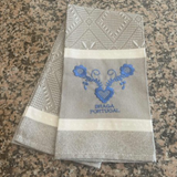 Embroidered Beige Braga Portugal Portuguese Kitchen Dish Towel - 100% Cotton