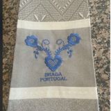 Embroidered Beige Braga Portugal Portuguese Kitchen Dish Towel - 100% Cotton