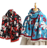 Ladies Quality Double Sided Floral Pattern Scarf Evening Shawl Scarves