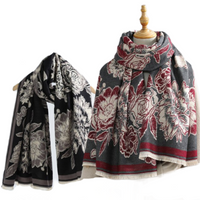 Ladies Quality Double Sided Pattern Scarf Evening Winter Shawl Scarves