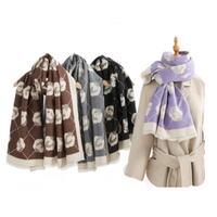 Ladies Quality Double Sided Pattern Scarf Evening Shawl Warm Scarves