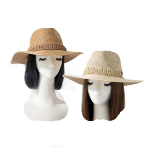 Sombrero de paja flexible de verano para mujer, sombrero de playa de ala ancha, gorra plegable para el sol