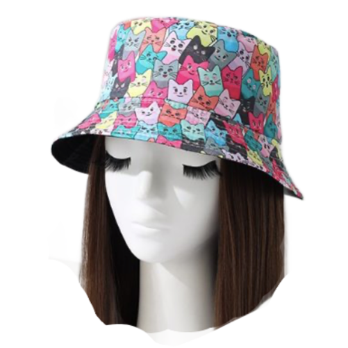 Cats Kitty Cat  Bucket Hat Festival Fishing Summer Sun Beach Reversible Hats