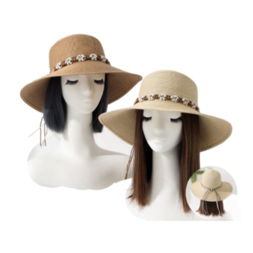 Summer Floppy Straw Hat Women Ladies Wide Brim Beach Hat Sun Foldable Cap