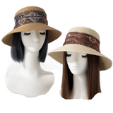 Sombrero de playa de papel para mujer, protección solar, gorras de paja de verano, cubierta solar de moda