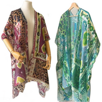 Floral Duster Sheer Kimono Style Beach Cover Up One Size Summer Fashion