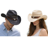 Straw Hat Summer Outdoor Men Women Western Cowboy Breathable Hats