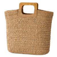 Conjunto de bolsa de viaje de playa con sombrero de paja de papel flexible de verano para mujer