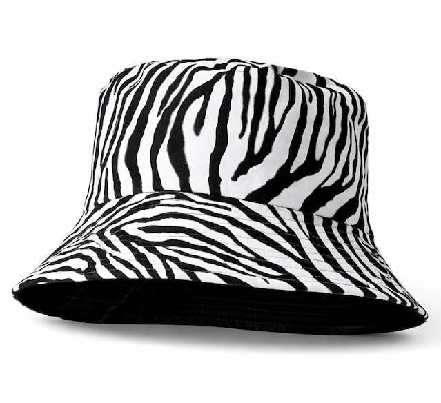 Zebra Print Summer Beach Unisex Bucket Hat Fishing Boonie Brim Visor Sun