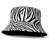 Zebra Print Summer Beach Unisex Bucket Hat Fishing Boonie Brim Visor Sun