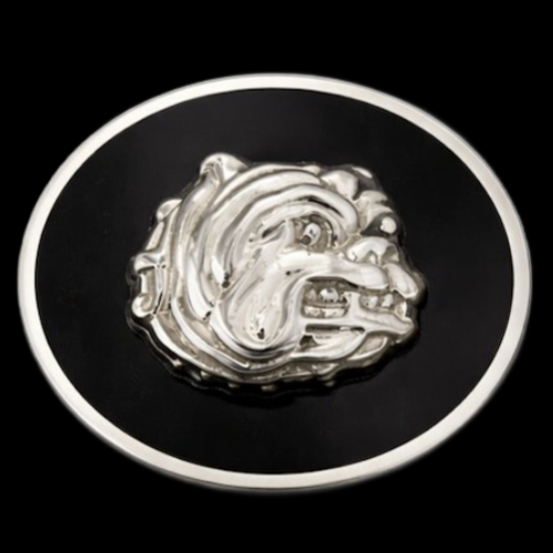 Bulldog Dogs Spike Collar Animal Pets Belt Buckle