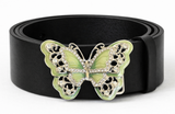 Boucle de ceinture papillon Papillons Boucles en strass vert