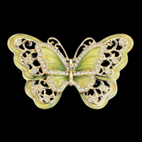 Boucle de ceinture papillon Papillons Boucles en strass vert