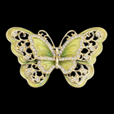 Boucle de ceinture papillon Papillons Boucles en strass vert