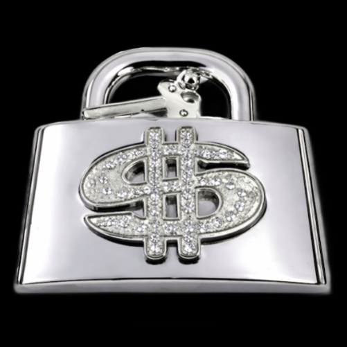 Belt Buckle Dollar Sign Key Lock Safe Box Money Symbol Buckles & Belts