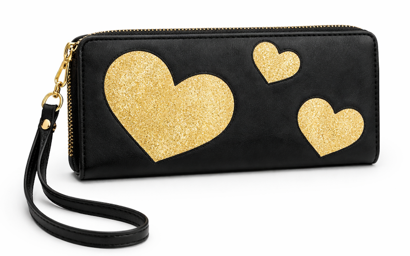 Wallet Hearts Fashion Women's Zipper Clutch