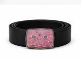 Vintage Sexy Pink Cowgirl Floral Western Girl Big Belt Buckles