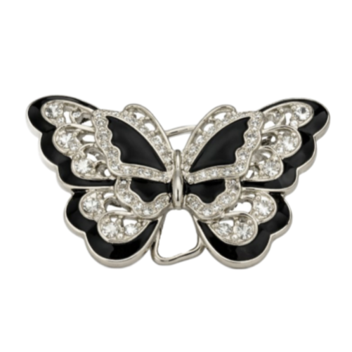 Hebilla de cinturón de mariposa con diamantes de imitación y hebillas anchas de moda