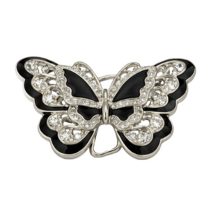 Hebilla de cinturón de mariposa con diamantes de imitación y hebillas anchas de moda