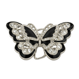 Hebilla de cinturón de mariposa con diamantes de imitación y hebillas anchas de moda