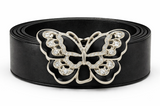Hebilla de cinturón de mariposa con diamantes de imitación y hebillas anchas de moda