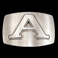 Initial A Letter Name Tag Monogram Chrome Belt Buckle Buckles