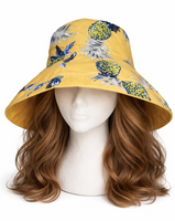 Chapeau de soleil à large bord, Protection UV pour femmes, chapeaux seau pliables à fleurs d'été