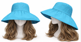 Chapeau de soleil à large bord, Protection UV pour femmes, chapeaux seau pliables d'été