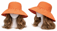 Sombrero para el sol de ala ancha con protección UV para mujer, sombreros de cubo plegables de verano